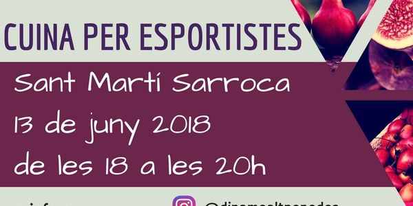 TALLER DE CUINA SALUDABLE: CUINA PER ESPORTISTES (suspès)