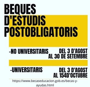 BEQUES D'ESTUDIS DEL MINISTERI D'EDUCACIÓ CURS 2021-2022