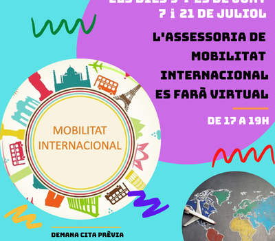 L'ASSESSORIA DE MOBILITAT INTERNACIONAL ES FARÀ VIRTUAL