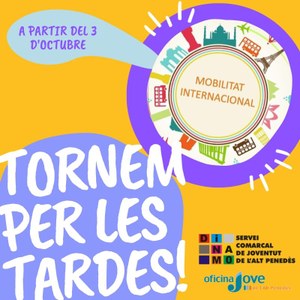 MOBILITAT INTERNACIONAL. Tornem per les tardes!!!