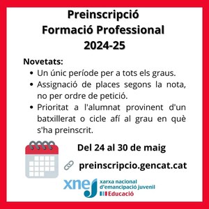 PREINSCRIPCIÓ A LA FORMACIÓ PROFESIONAL