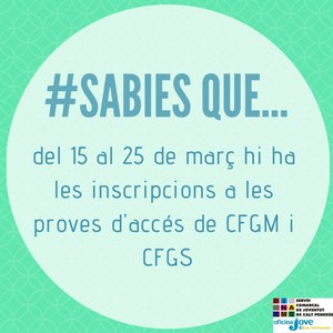 PROVES D'ACCÉS A CFGM i CFGS