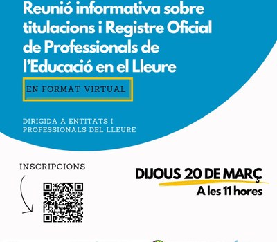 Reunió informativa sobre titulacions i el Registre Oficial de Professionals de l’Educació en el Lleure
