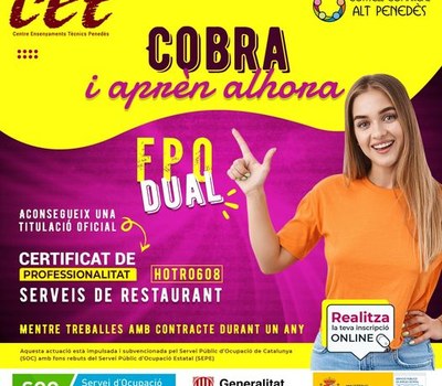 SESSIÓ INFORMATIVA FPODUAL: forma't i estudia en el sector de l'hostaleria!