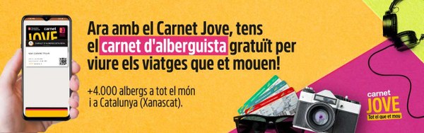 SI TENS EL CARNET JOVE, TENS EL CARNET D'ALBERGUISTA GRATUÏT!