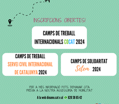 S'OBREN LES PREINSCRIPCIONS A 52 CAMPS DE TREBALL PER L'ESTIU