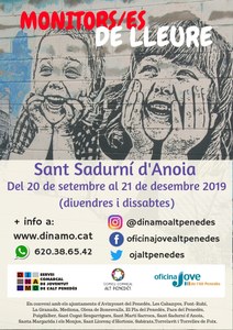 Curs de Monitor/a de lleure a Sant Sadurní d' Anoia (comença el 20 de Setembre).